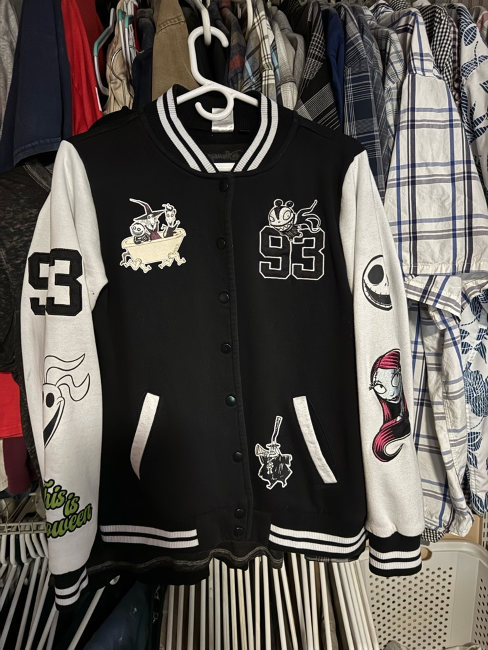 LG Black and White Bomber Jacket with Character Patches